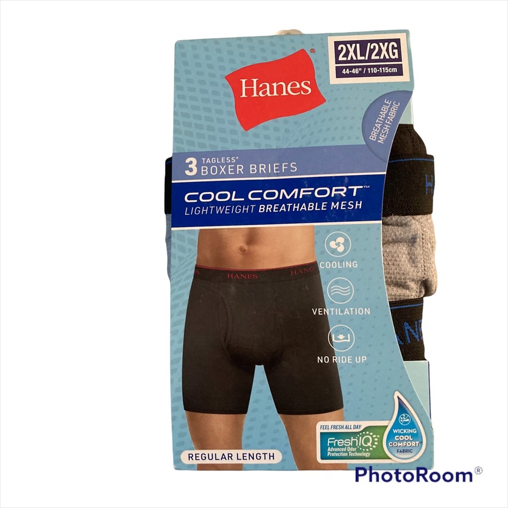 New! Hanes Cool Comfort Lightweight Boxer Briefs Men’s Size 2XL Pack of 3